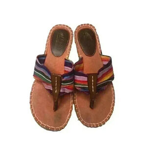 Cliffs By White Mountain Womens 7 Rainbow Slide Flip Flop Sandals Leather Trim